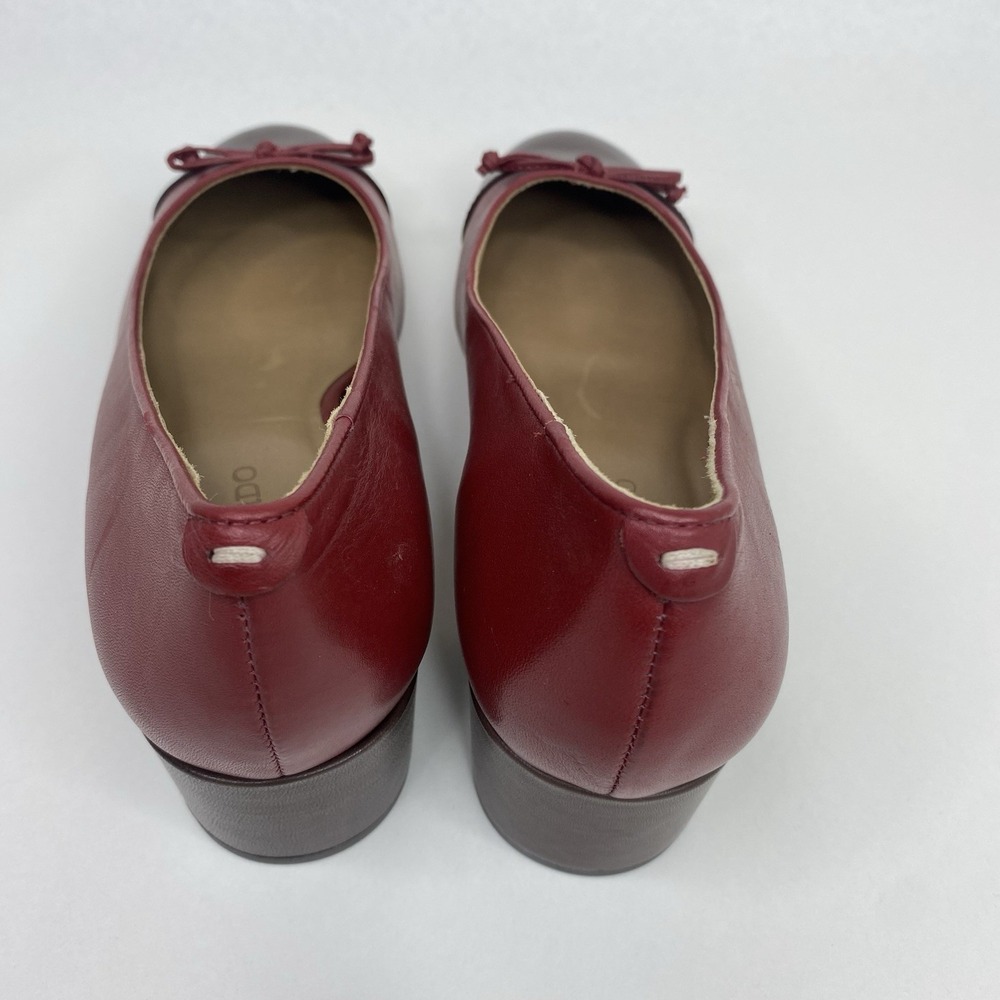BERNARDO Marisol Cap Toe Pumps Two Tone Leather Dark Red/Brown Sz 9M Block Heel - Picture 4 of 15